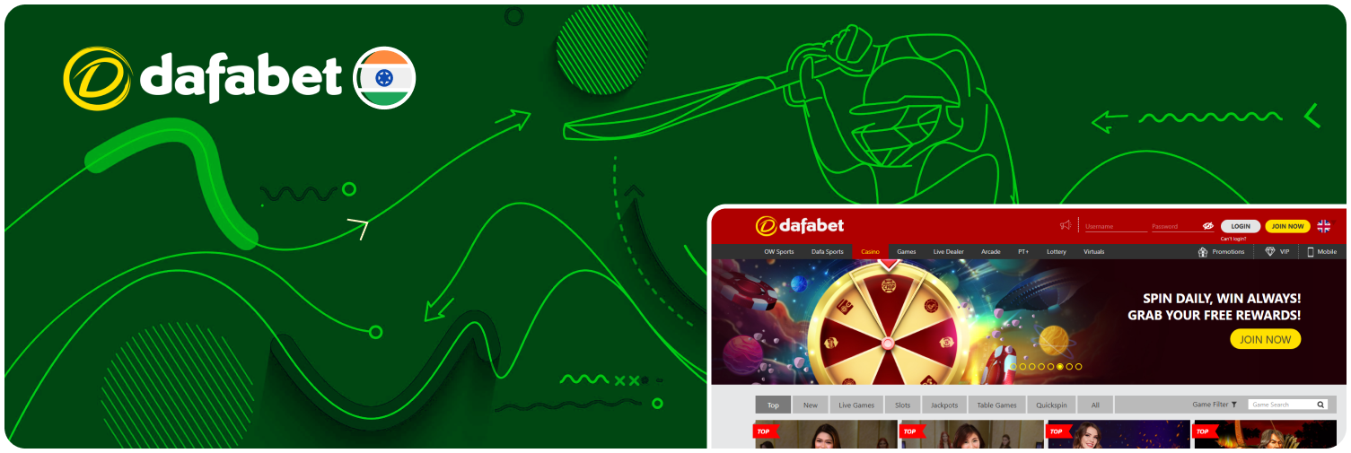 Dafabet offers players from India the opportunity to play at an online casino